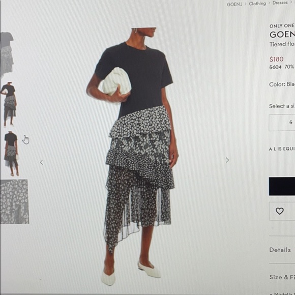 Goen.j tiered floral mesh midi dress - Picture 2 of 3